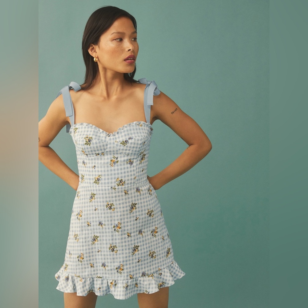 REFORMATION Desiree linen dress in ivy